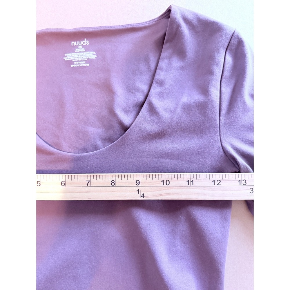 Nuuds Womens XS Brown Long Sleeve Scoop Neck Thong Bodysuit Minimalist Neutral - Picture 6 of 6